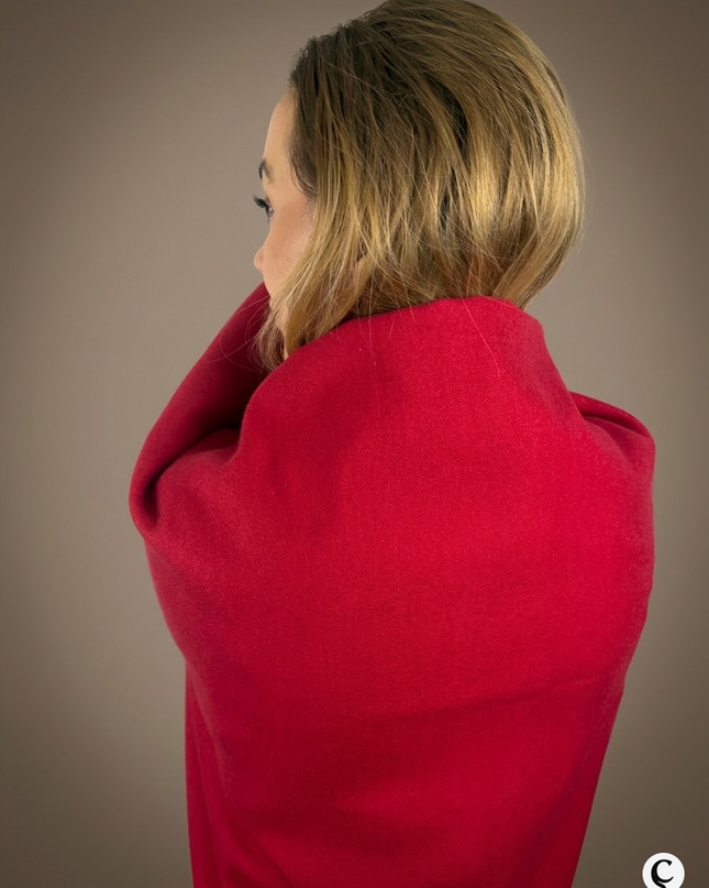 Szal "Berry Fusion Duo" w różu i czerwieni (175x64 cm)