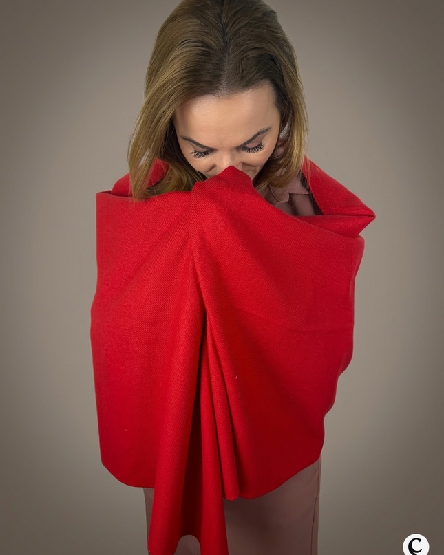 Szal "Berry Fusion Duo" w różu i czerwieni (175x64 cm)