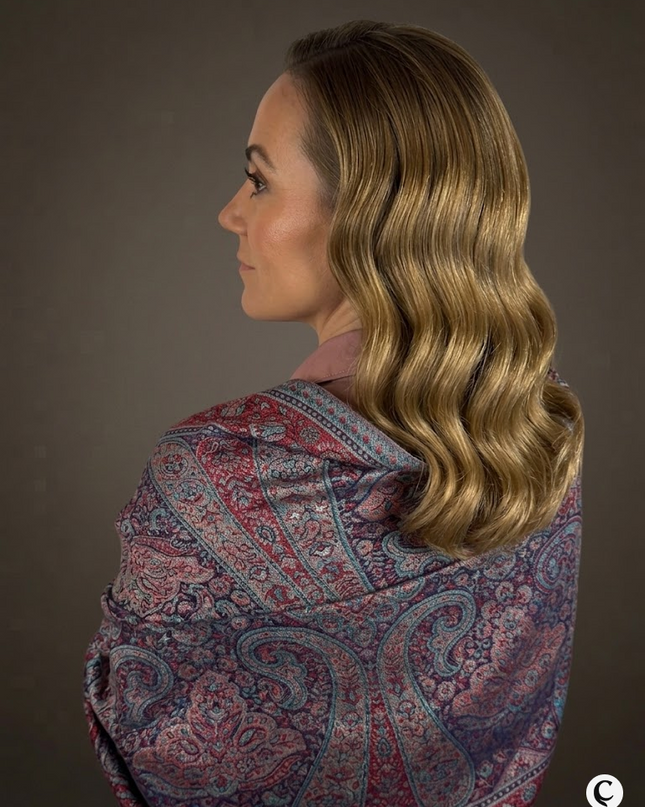 Chusta "Gwiezdny Pył" – bordowy granat z grą świateł (207x70 cm)