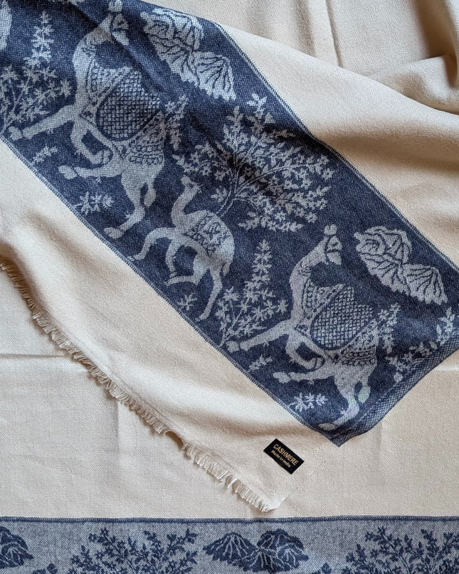 Luksusowy Szal Kaszmirowy "Kobaltowa Karawana"