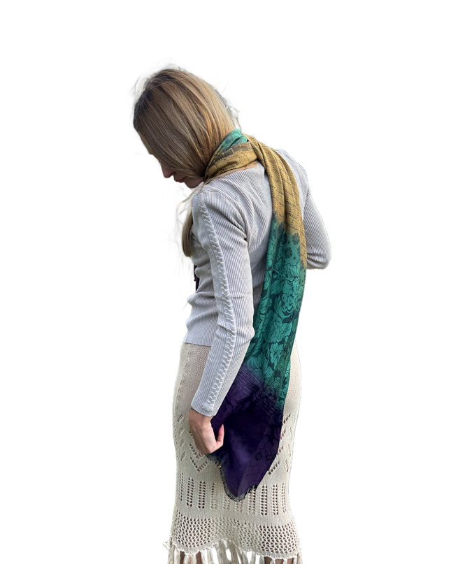 Artystyczny Szal "Zachód Słońca nad Oazą"