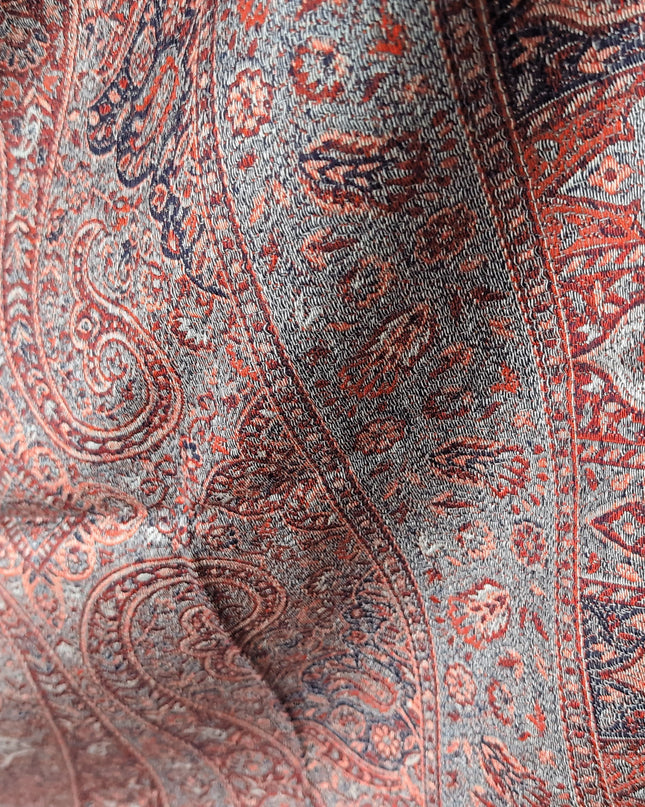 Szal "Orange Amber" w Stylu Boho Silver (210x70cm)