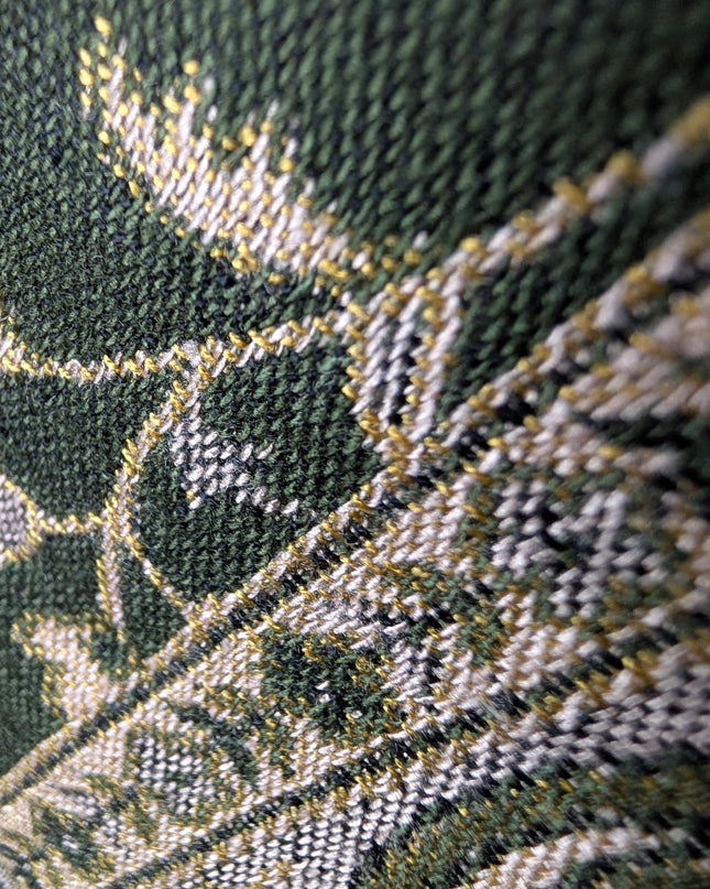 Chusta "Emerald Forest Paisley" – Szlachetna Zieleń i Srebro (210x70cm)