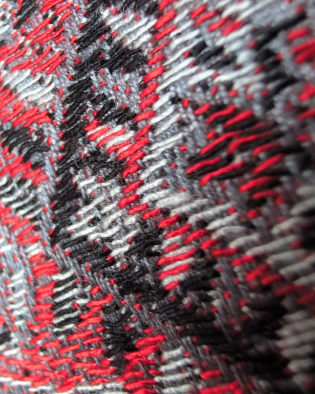 Szal "Silver-Red Orient" z motywem Paisley 210x70 cm