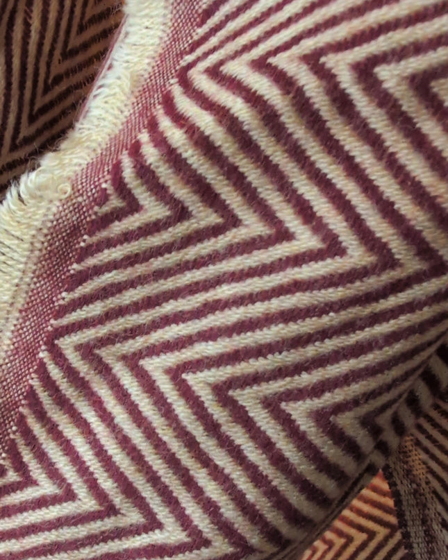 Szal "Cherry ZigZag" w odcieniu dojrzałej wiśni (196x74 cm)