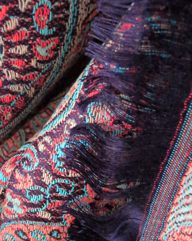 Chusta "Gwiezdny Pył" – bordowy granat z grą świateł (207x70 cm)